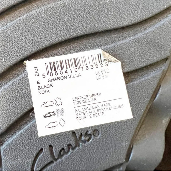 Clarks Sharon‎ Villa Black Suede Pleated Loafer Chunky Sole Women’s Size 9 EUC - Picture 4 of 10